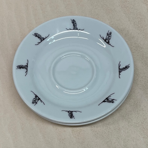 Porsgrund Norway Demitasse Cups & Saucers Porcelain RARE Set of Two - Picture 8 of 10